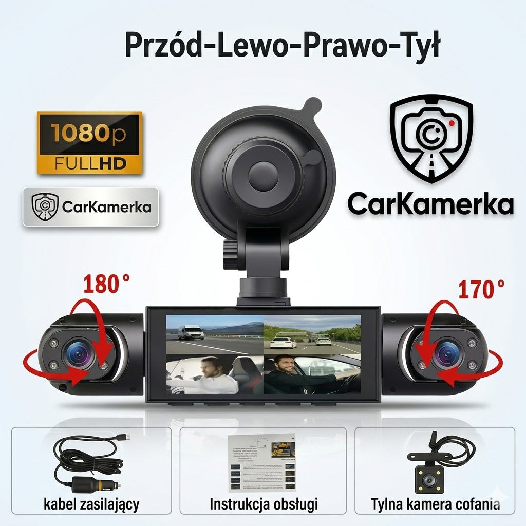 DashCam ™ | 4 Kanałowa Kamerka do Auta